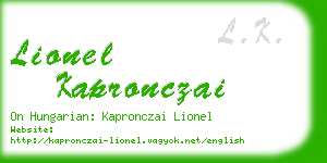 lionel kapronczai business card